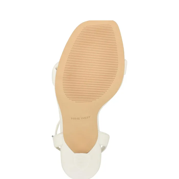 Nyra Ankle Strap Sandals White Women Nine West Mid Heels Nyra Ankle Strap Sandals White Women Nine West Mid Heels
