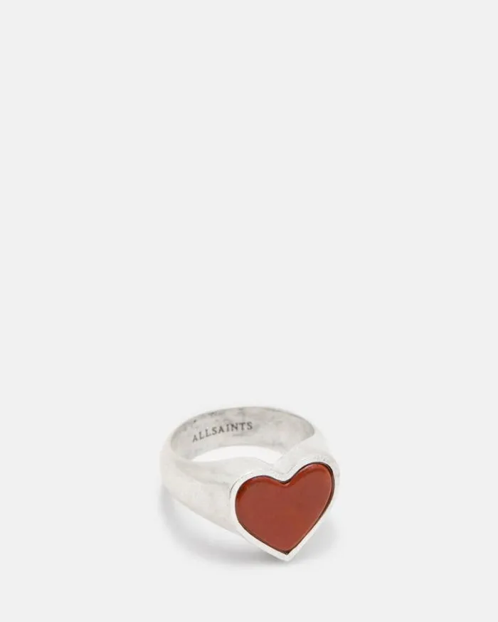 Obi Heart Jasper Stone Signet Ring Wrm Slverred Jasp Men AllSaints Jewelry