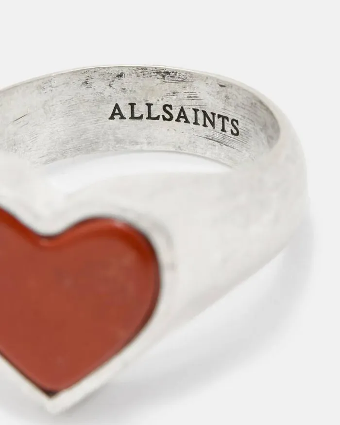 Obi Heart Jasper Stone Signet Ring Wrm Slverred Jasp Men AllSaints Jewelry