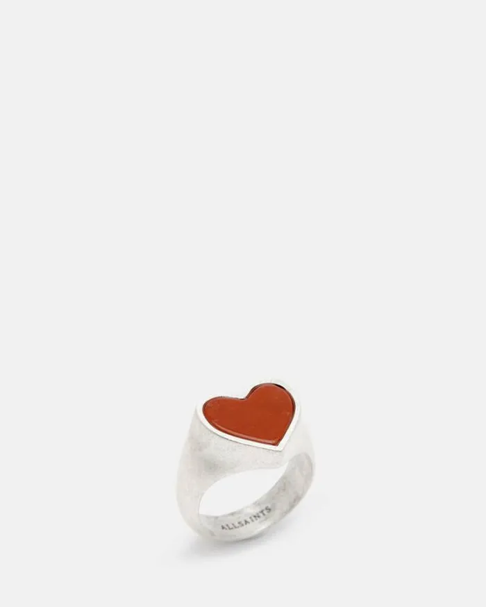 Obi Heart Jasper Stone Signet Ring Wrm Slverred Jasp Men AllSaints Jewelry