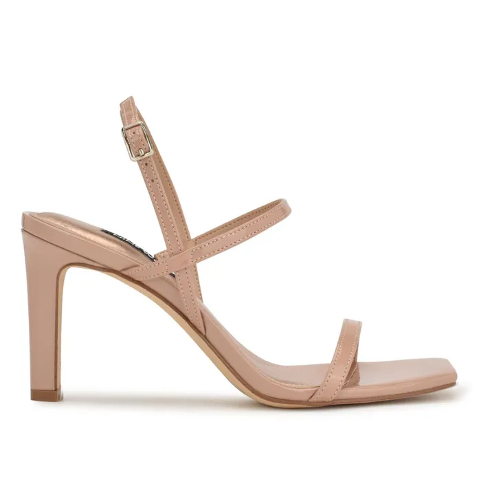 Olah Heeled Slingback Sandals Barely Nude Patent Women Nine West Dress