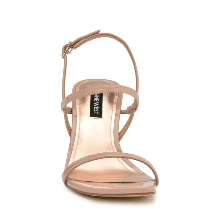 Olah Heeled Slingback Sandals Barely Nude Patent Women Nine West Dress Olah Heeled Slingback Sandals Barely Nude Patent Women Nine West Dress