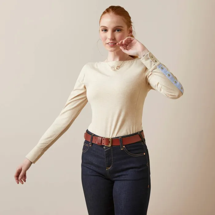 Olema Top Oatmeal Heather Women Ariat TShirts and Tops