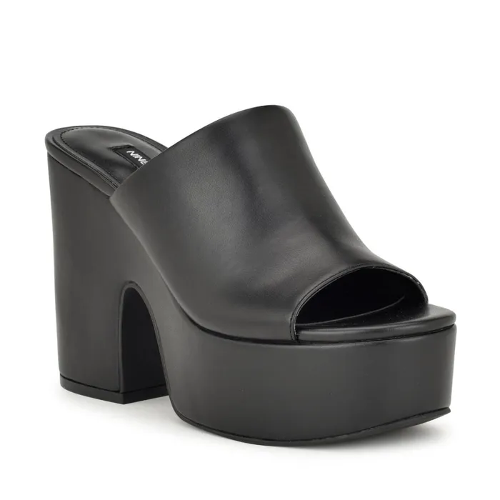 Olley Platform Slide Sandals Black Women Nine West Platforms Olley Platform Slide Sandals Black Women Nine West Platforms
