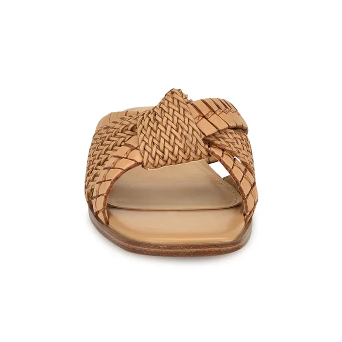 Olson Knotted Flat Slide Sandals Light Natural Women Nine West Low Heel Olson Knotted Flat Slide Sandals Light Natural Women Nine West Low Heel