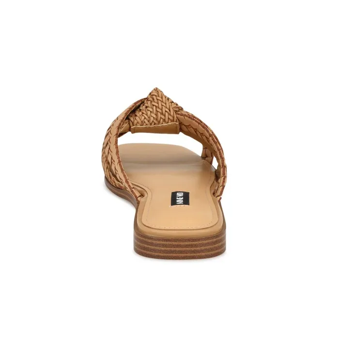 Olson Knotted Flat Slide Sandals Light Natural Women Nine West Low Heel Olson Knotted Flat Slide Sandals Light Natural Women Nine West Low Heel
