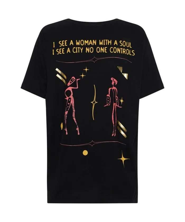 One Teaspoon Basic Tees MIDH GOLD LYRICS ORGANIC UNISEX TEE 8211 Women One Teaspoon Basic Tees MIDH GOLD LYRICS ORGANIC UNISEX TEE 8211 Women