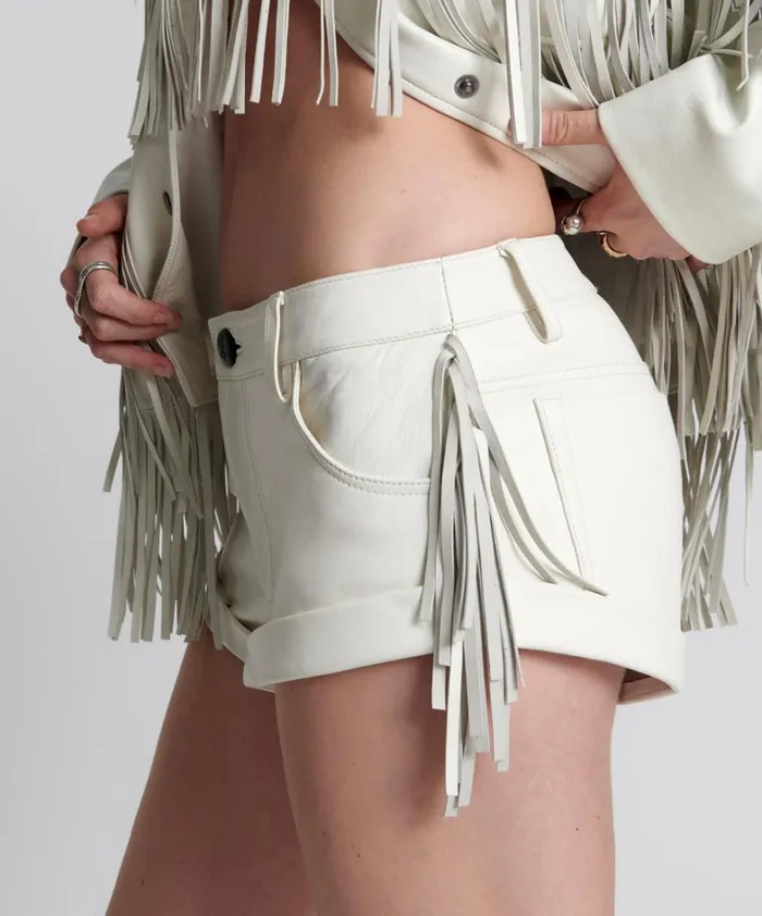 One Teaspoon Bottoms CHAOS WALKING FRINGED LEATHER BANDIT SHORTS 8211 Women One Teaspoon Bottoms CHAOS WALKING FRINGED LEATHER BANDIT SHORTS 8211 Women