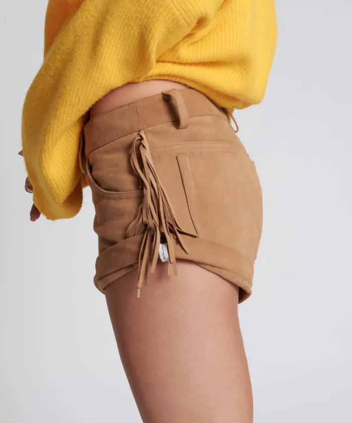 One Teaspoon Bottoms FRINGED BANDITS LOW WAIST SUEDE SHORT 8211 Women One Teaspoon Bottoms FRINGED BANDITS LOW WAIST SUEDE SHORT 8211 Women