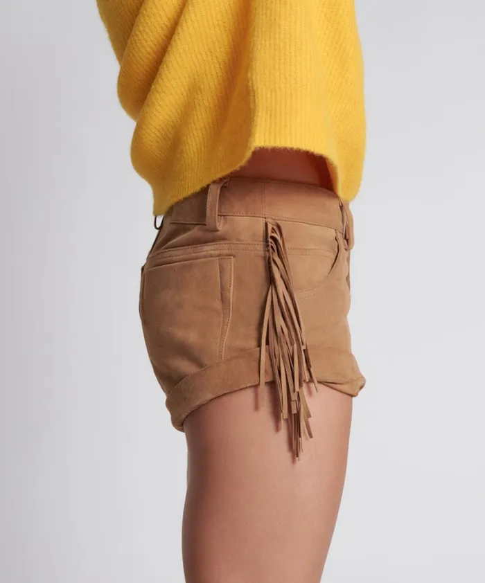 One Teaspoon Bottoms FRINGED BANDITS LOW WAIST SUEDE SHORT 8211 Women One Teaspoon Bottoms FRINGED BANDITS LOW WAIST SUEDE SHORT 8211 Women