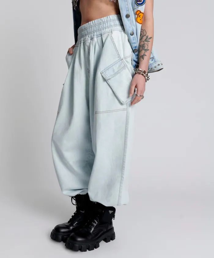 One Teaspoon Bottoms LE SURF DENIM PARACHUTE PANTS 8211 Women