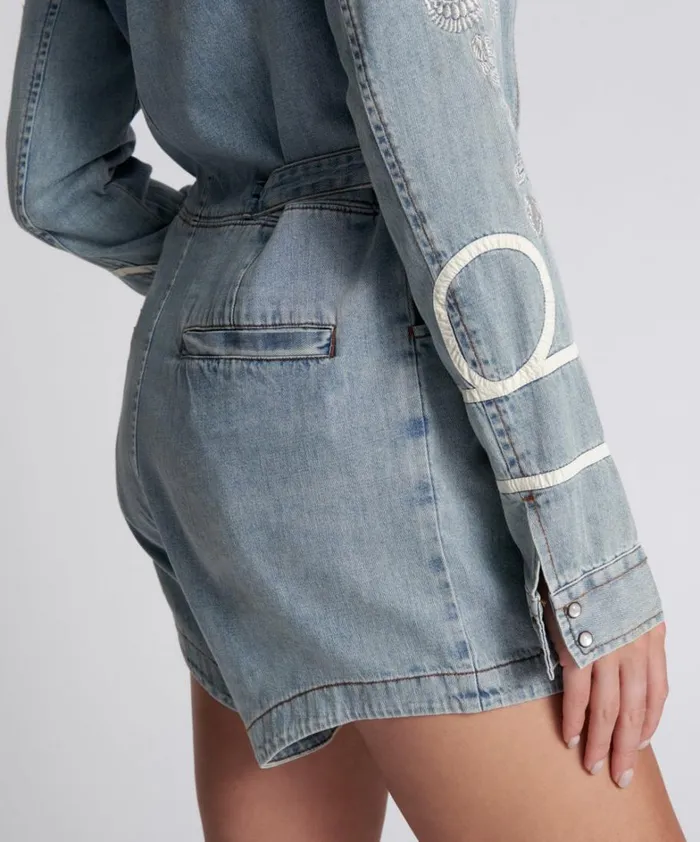 One Teaspoon Denim Jumpsuits HEARTLAND EMBROIDERED MARGOT JUMPSUIT 8211 Women