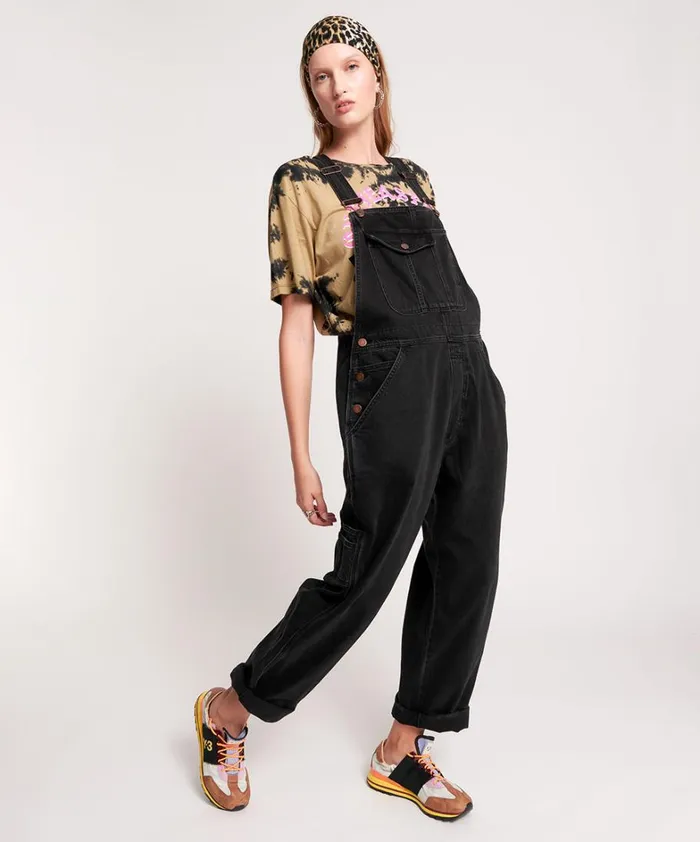 One Teaspoon Denim Jumpsuits WORN BLACK STANTON ST OVERALLS 8211 Women