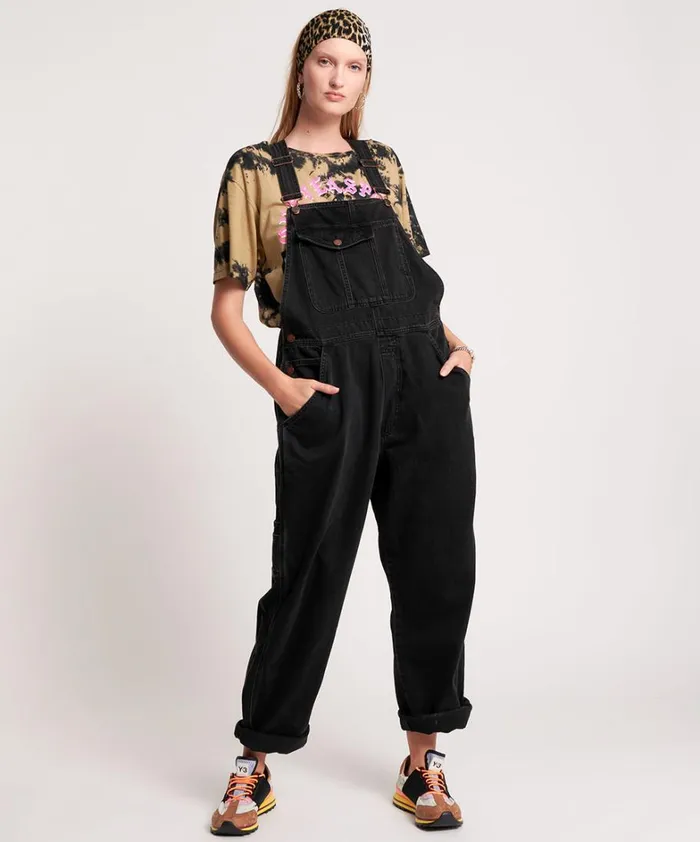 One Teaspoon Denim Jumpsuits WORN BLACK STANTON ST OVERALLS 8211 Women One Teaspoon Denim Jumpsuits WORN BLACK STANTON ST OVERALLS 8211 Women