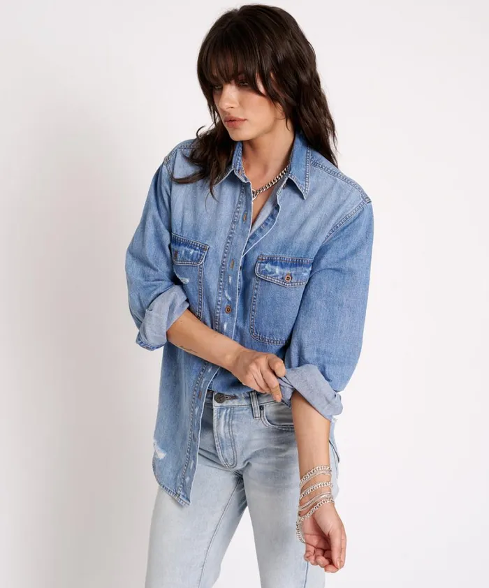 One Teaspoon Denim Shirts PACIFICA CLASSIC EVERYDAY DENIM SHIRT 8211 Women One Teaspoon Denim Shirts PACIFICA CLASSIC EVERYDAY DENIM SHIRT 8211 Women