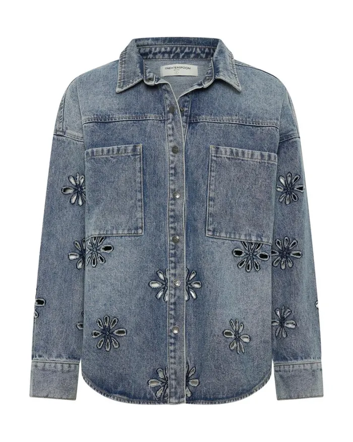 One Teaspoon Denim Tops COBAINE DAISY DARIA DENIM SHIRT 8211 Women One Teaspoon Denim Tops COBAINE DAISY DARIA DENIM SHIRT 8211 Women