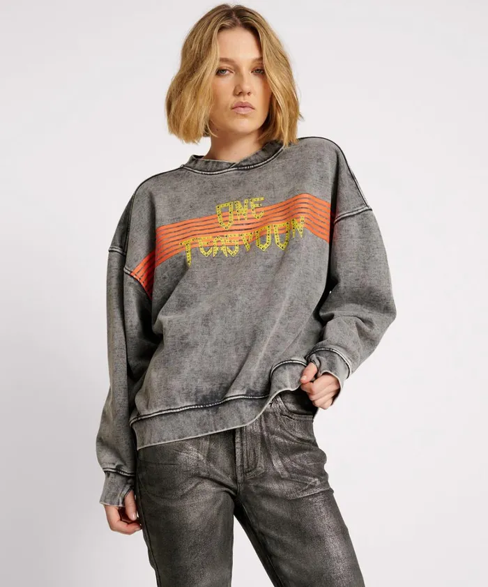 One Teaspoon Hoodies And Sweats GOTHIC STUDDED RETRO SWEATER 8211 Women