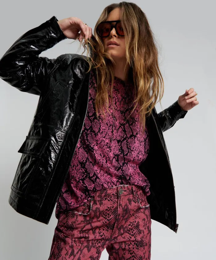 One Teaspoon Jackets BLACK OUT PATENT LEATHER JACKET 8211 Women