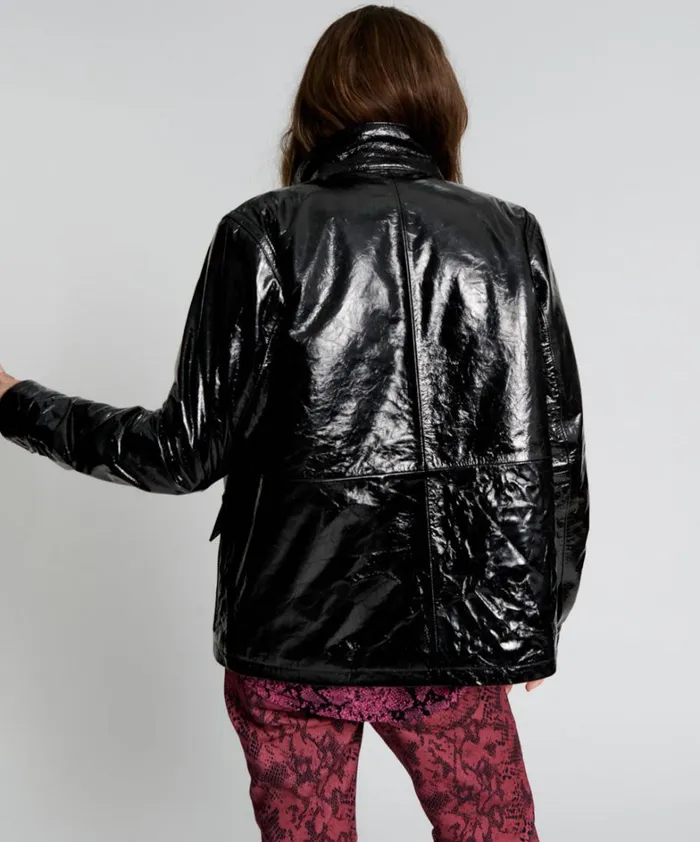 One Teaspoon Jackets BLACK OUT PATENT LEATHER JACKET 8211 Women