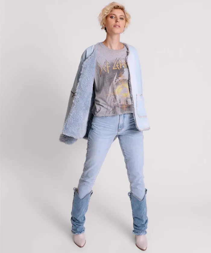 One Teaspoon Jackets BLUE SPACE TEDDY THROWOVER DENIM JACKET 8211 Women