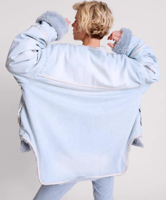 One Teaspoon Jackets BLUE SPACE TEDDY THROWOVER DENIM JACKET 8211 Women