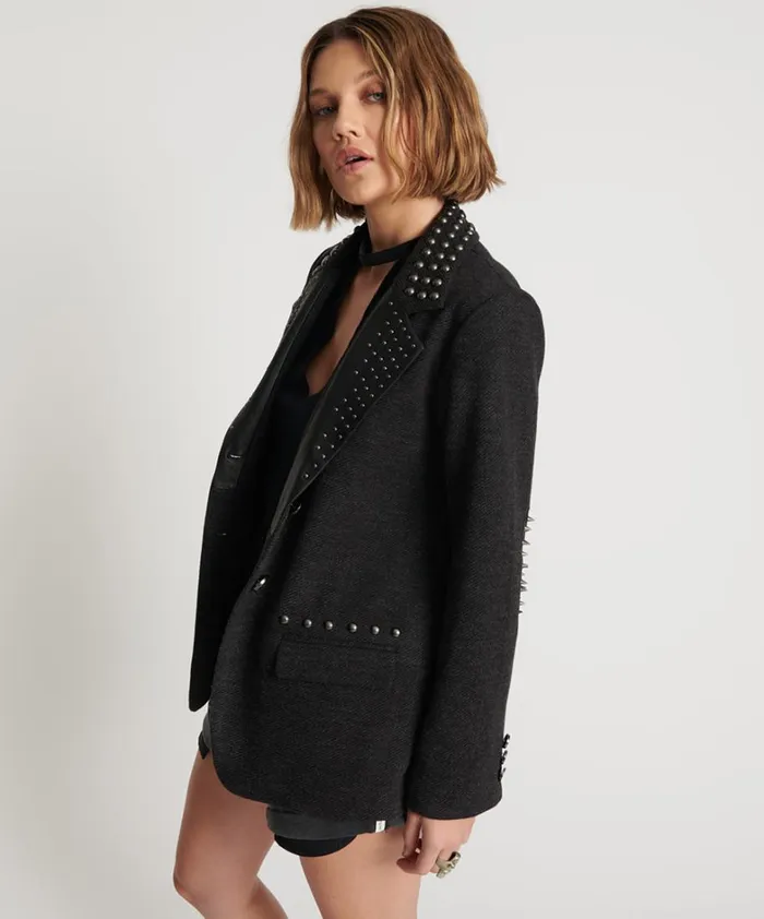One Teaspoon Jackets CHARCOAL STUDDED BLAZER 8211 Women