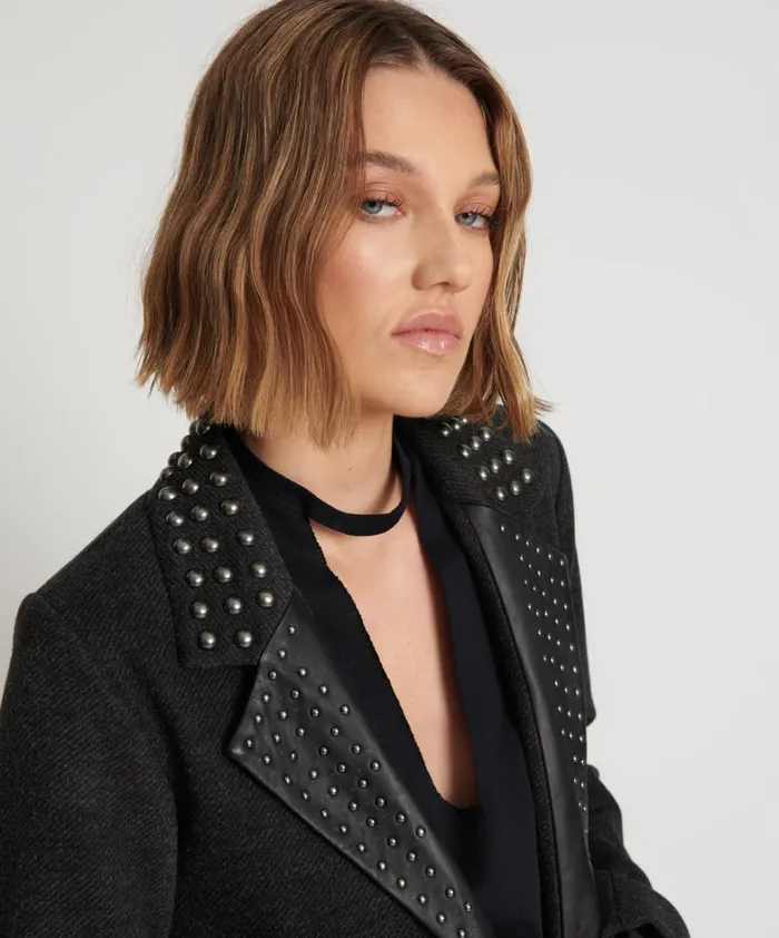 One Teaspoon Jackets CHARCOAL STUDDED BLAZER 8211 Women