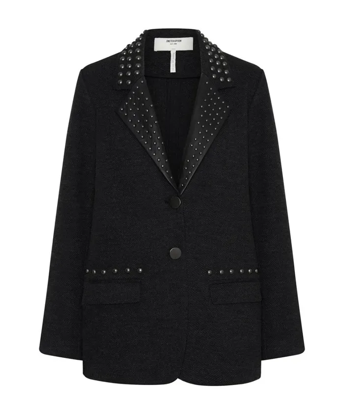 One Teaspoon Jackets CHARCOAL STUDDED BLAZER 8211 Women