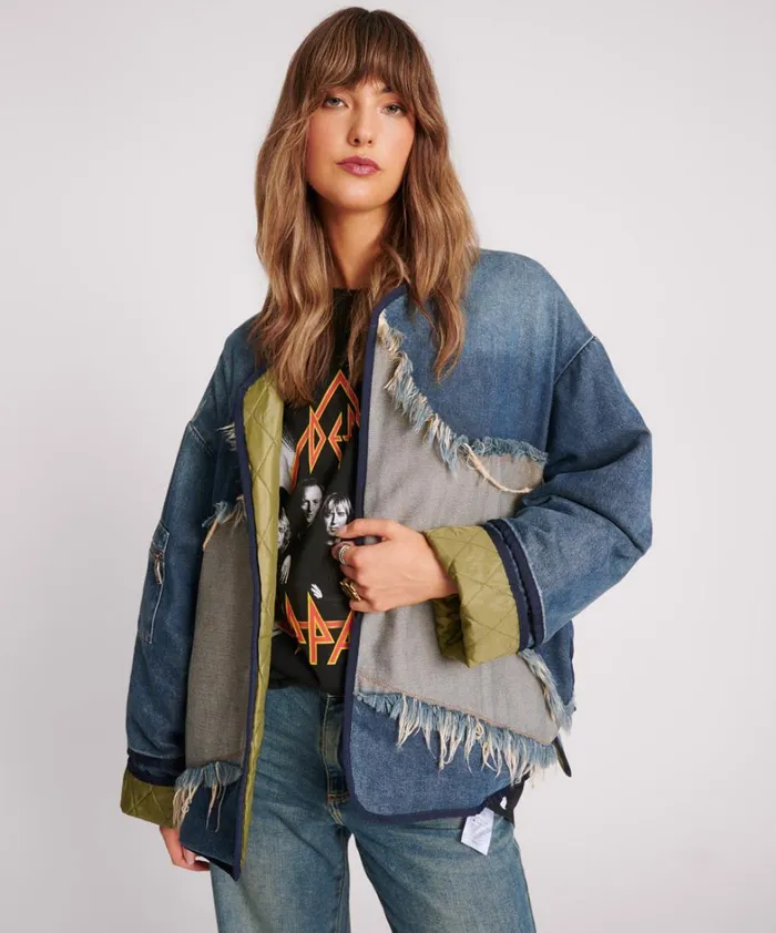 One Teaspoon Jackets MEMPHIS LIGHT STAR DENIM WADDED JACKET 8211 Women