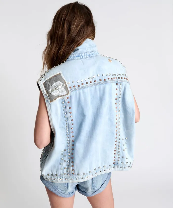 One Teaspoon Jackets TORNADO STUDDED PUNK SLEEVELESS JACKET 8211 Women One Teaspoon Jackets TORNADO STUDDED PUNK SLEEVELESS JACKET 8211 Women