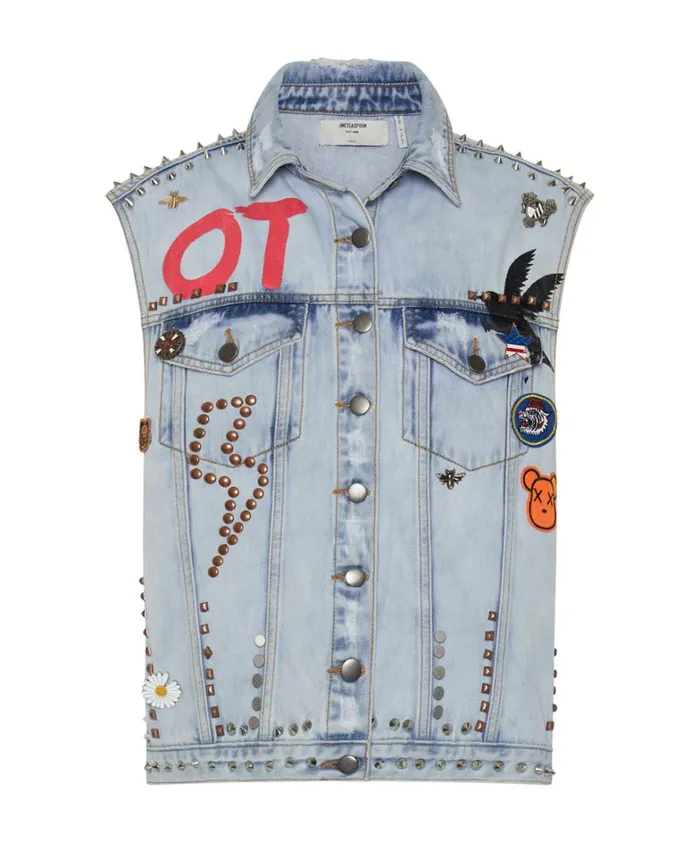 One Teaspoon Jackets TORNADO STUDDED PUNK SLEEVELESS JACKET 8211 Women One Teaspoon Jackets TORNADO STUDDED PUNK SLEEVELESS JACKET 8211 Women