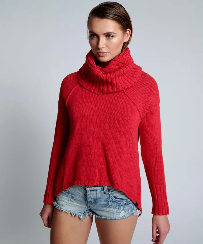 One Teaspoon Knitwear CRIMSON THICK PURE ROLL NECK SWEATER 8211 Women