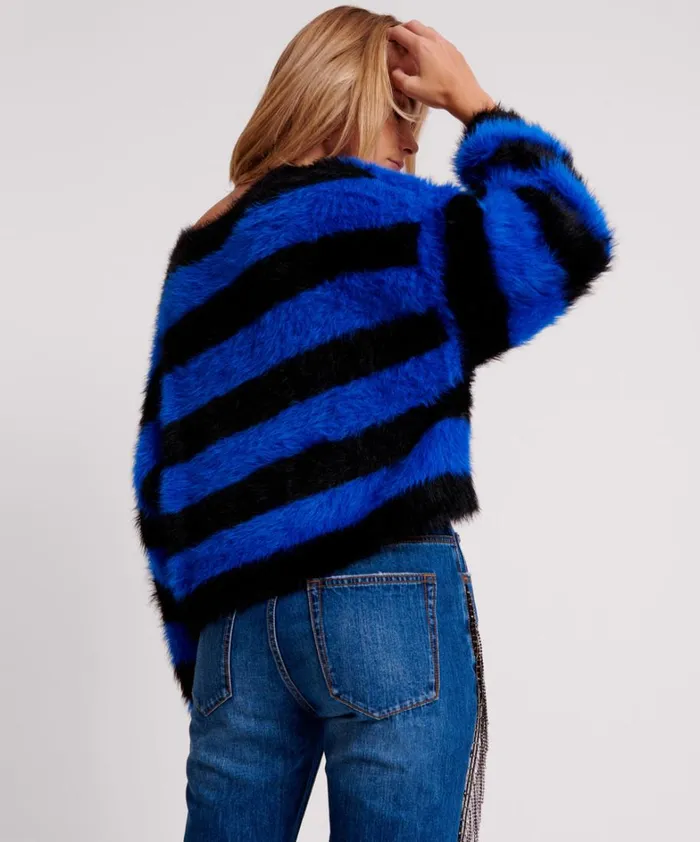 One Teaspoon Knitwear KRUGER STRIPE FLUFFY CROP KNIT SWEATER 8211 Women One Teaspoon Knitwear KRUGER STRIPE FLUFFY CROP KNIT SWEATER 8211 Women