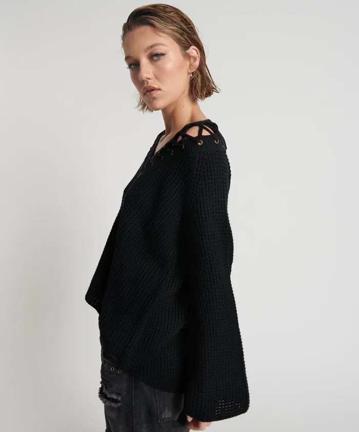 One Teaspoon Knitwear LACED UP KNIT SWEATER 8211 Women