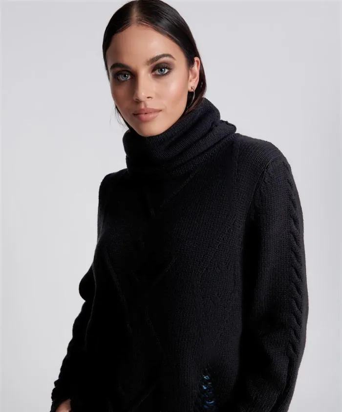 One Teaspoon Knitwear LADDERED ROLL NECK SWEATER 8211 Women