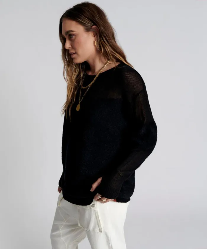 One Teaspoon Knitwear SHATTERED CREW KNIT SWEATER BLACK 8211 Women One Teaspoon Knitwear SHATTERED CREW KNIT SWEATER BLACK 8211 Women