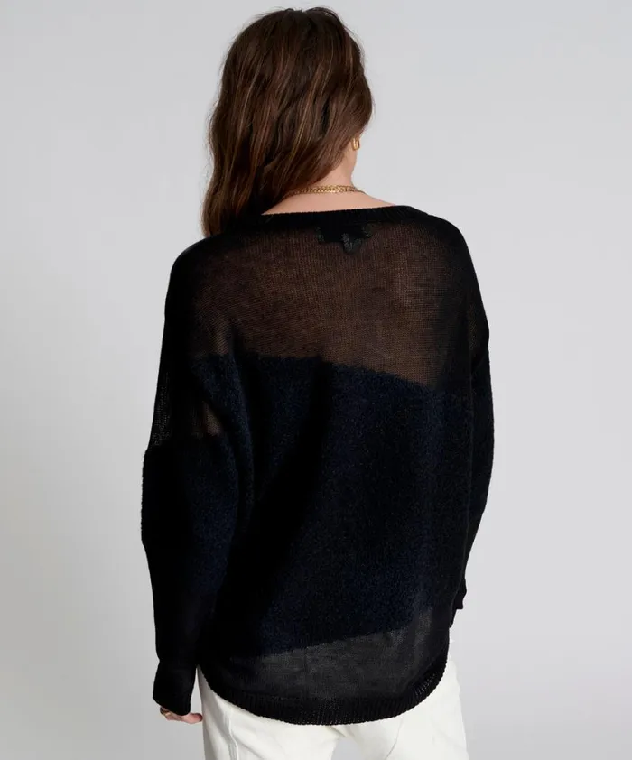 One Teaspoon Knitwear SHATTERED CREW KNIT SWEATER BLACK 8211 Women One Teaspoon Knitwear SHATTERED CREW KNIT SWEATER BLACK 8211 Women