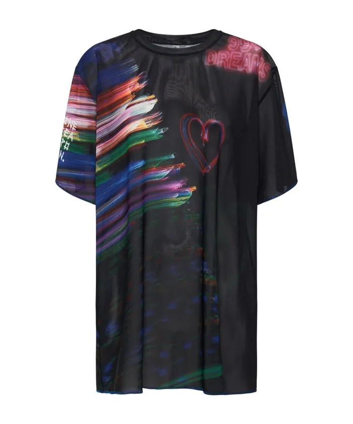 One Teaspoon Mini Dresses 99 CENT DREAMS MESH TEE DRESS 8211 Women One Teaspoon Mini Dresses 99 CENT DREAMS MESH TEE DRESS 8211 Women