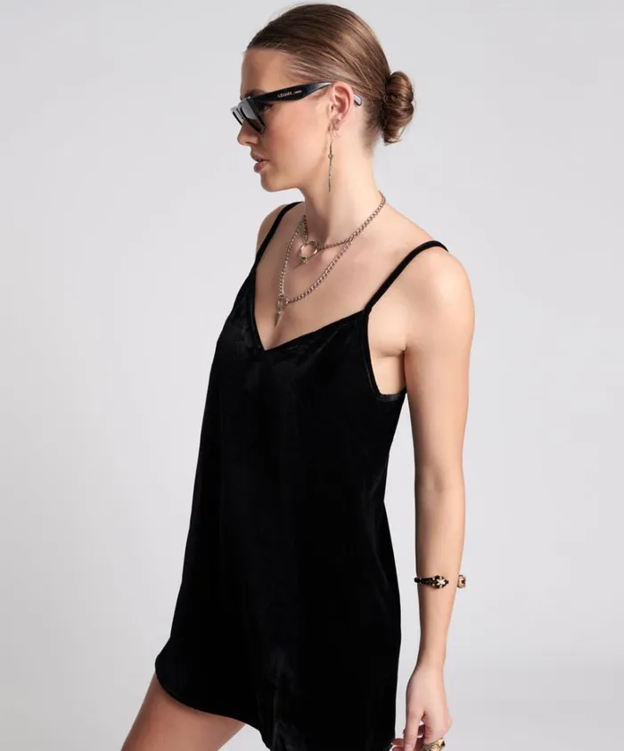 One Teaspoon Mini Dresses VELVET LOVER MINI SLIP DRESS 8211 Women One Teaspoon Mini Dresses VELVET LOVER MINI SLIP DRESS 8211 Women