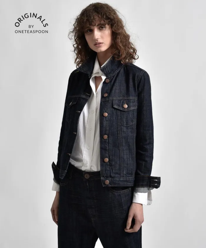 One Teaspoon Organic Tees ORGANIC RAW BANDIT TRUCKET JACKET BLUE 8211 Women