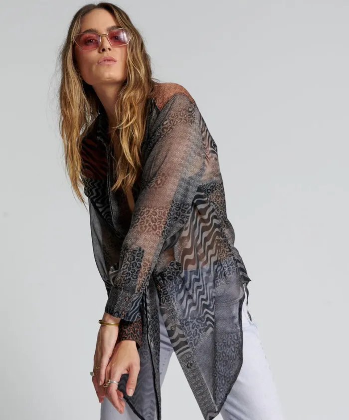 One Teaspoon Shirts DILEMA SHEER UTILITY SHIRT 8211 Women