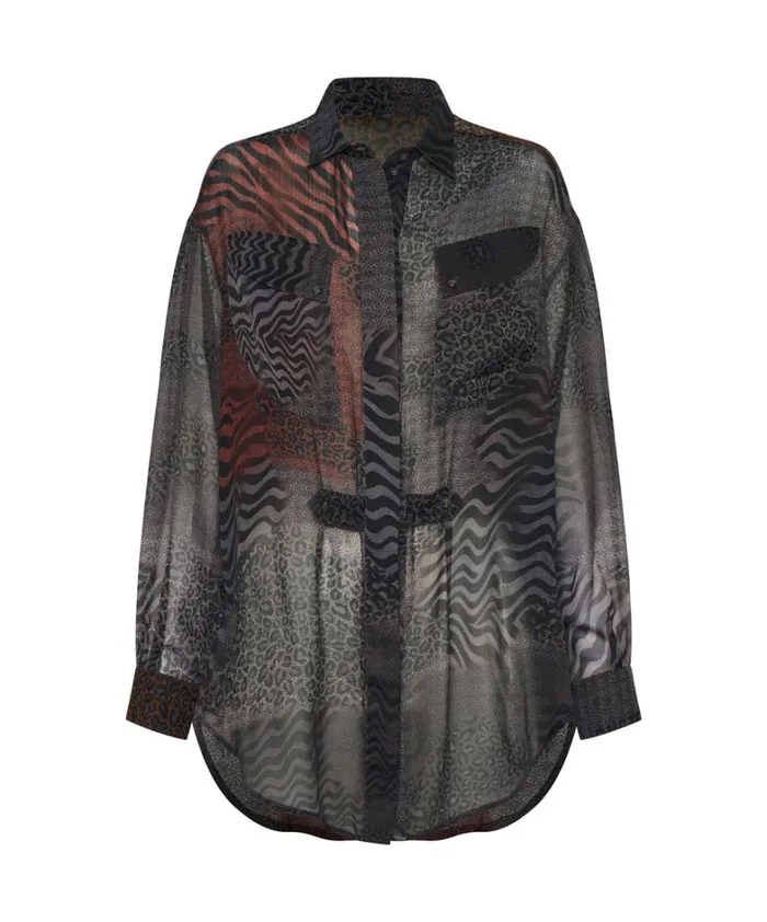 One Teaspoon Shirts DILEMA SHEER UTILITY SHIRT 8211 Women