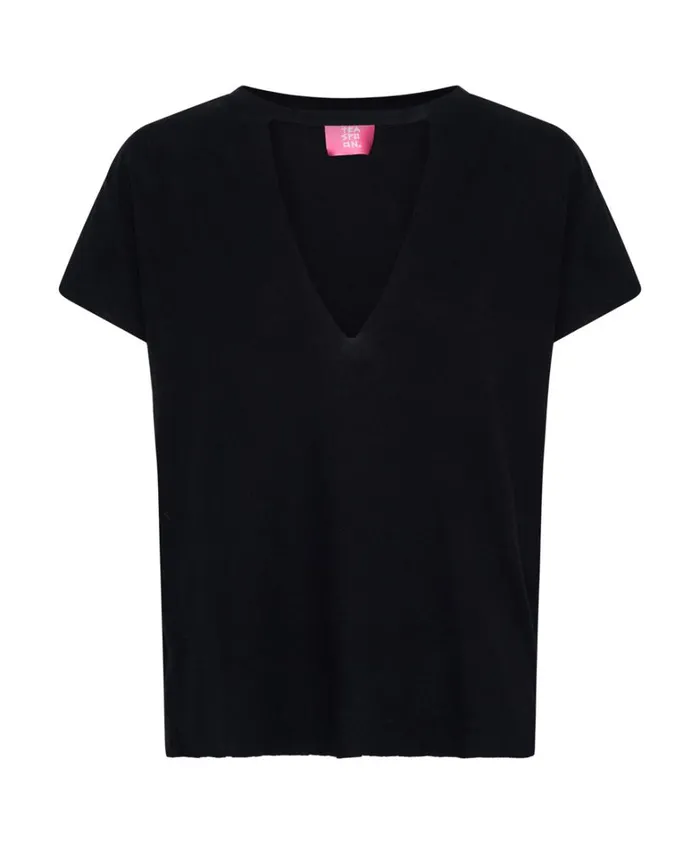 One Teaspoon Tees and Tanks BLACK DEEP V CUT OUT TEE 8211 Women One Teaspoon Tees and Tanks BLACK DEEP V CUT OUT TEE 8211 Women