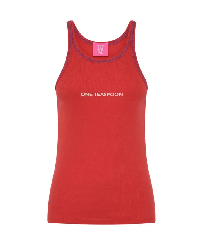 One Teaspoon Tees and Tanks RED ONE TEASPOON LOGO SINGLET 8211 Women One Teaspoon Tees and Tanks RED ONE TEASPOON LOGO SINGLET 8211 Women