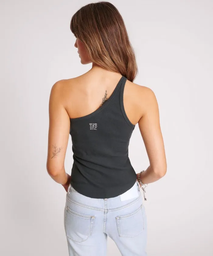 One Teaspoon Tops ASYMMETRICAL RIB TANK TOP 8211 Women One Teaspoon Tops ASYMMETRICAL RIB TANK TOP 8211 Women