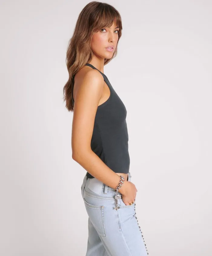 One Teaspoon Tops ASYMMETRICAL RIB TANK TOP 8211 Women One Teaspoon Tops ASYMMETRICAL RIB TANK TOP 8211 Women