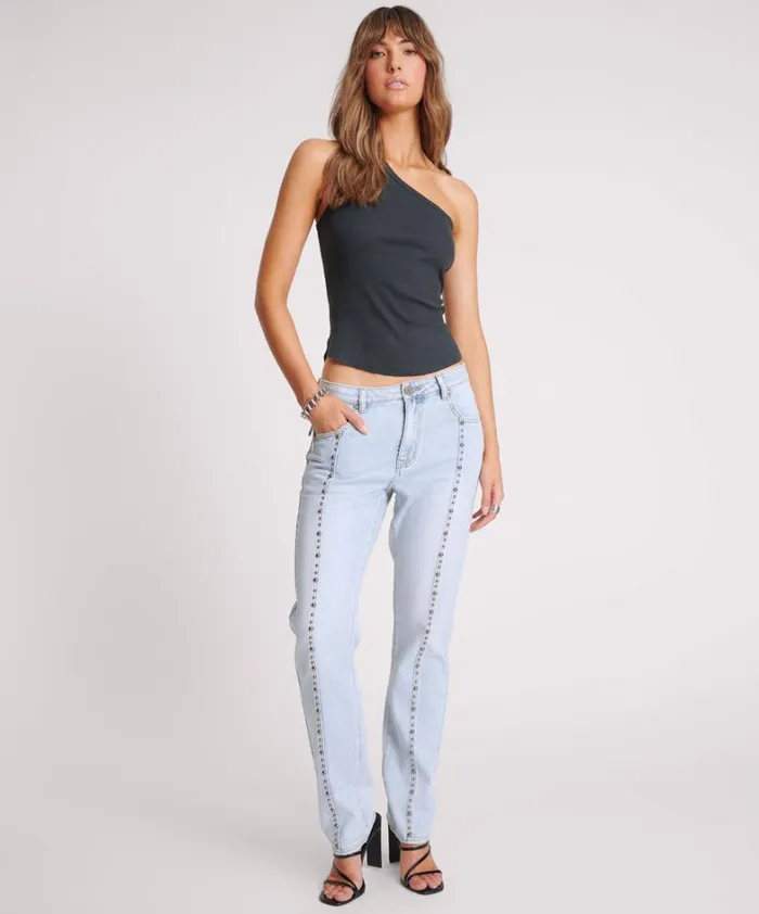 One Teaspoon Tops ASYMMETRICAL RIB TANK TOP 8211 Women One Teaspoon Tops ASYMMETRICAL RIB TANK TOP 8211 Women