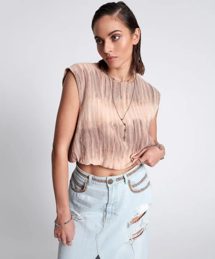 One Teaspoon Tops HAND DYED BACKLESS BUBBLE TOP 8211 Women