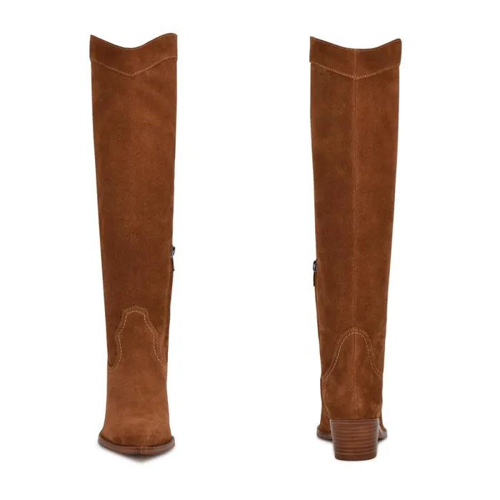 Orece Western Boots Cognac Suede Women Nine West Boots and Booties Orece Western Boots Cognac Suede Women Nine West Boots and Booties