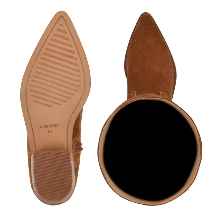 Orece Western Boots Cognac Suede Women Nine West Boots and Booties Orece Western Boots Cognac Suede Women Nine West Boots and Booties